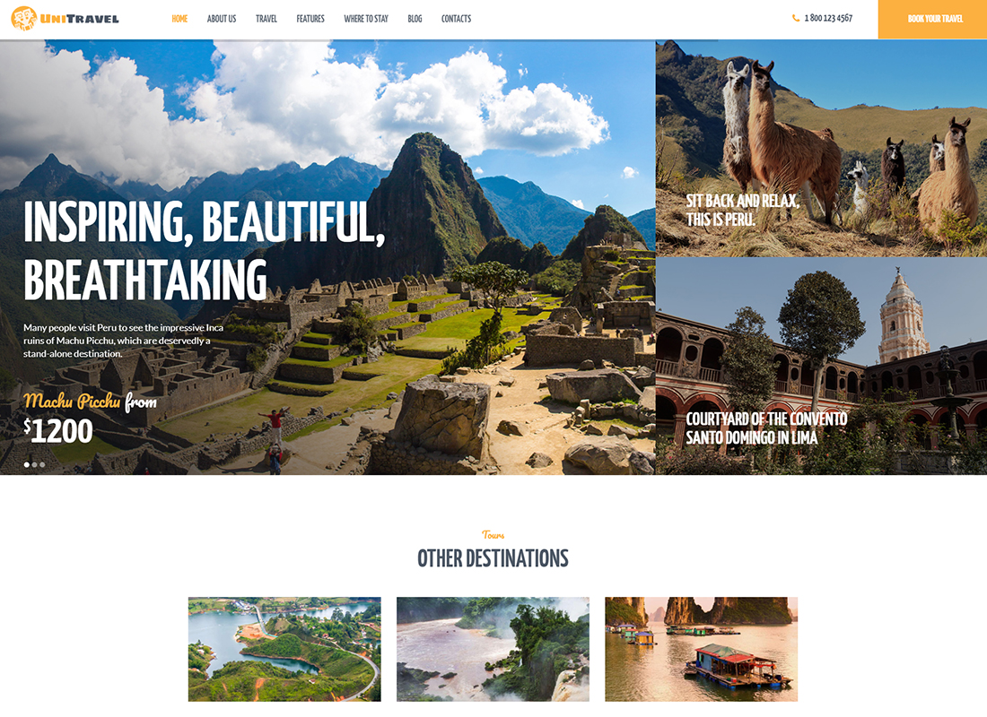 UniTravel - Thème WordPress pour les agences de voyages et le tourisme