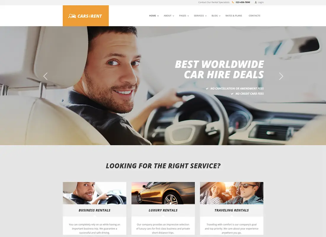 Cars4Rent - Thème WordPress pour la location de voitures et les services de taxi