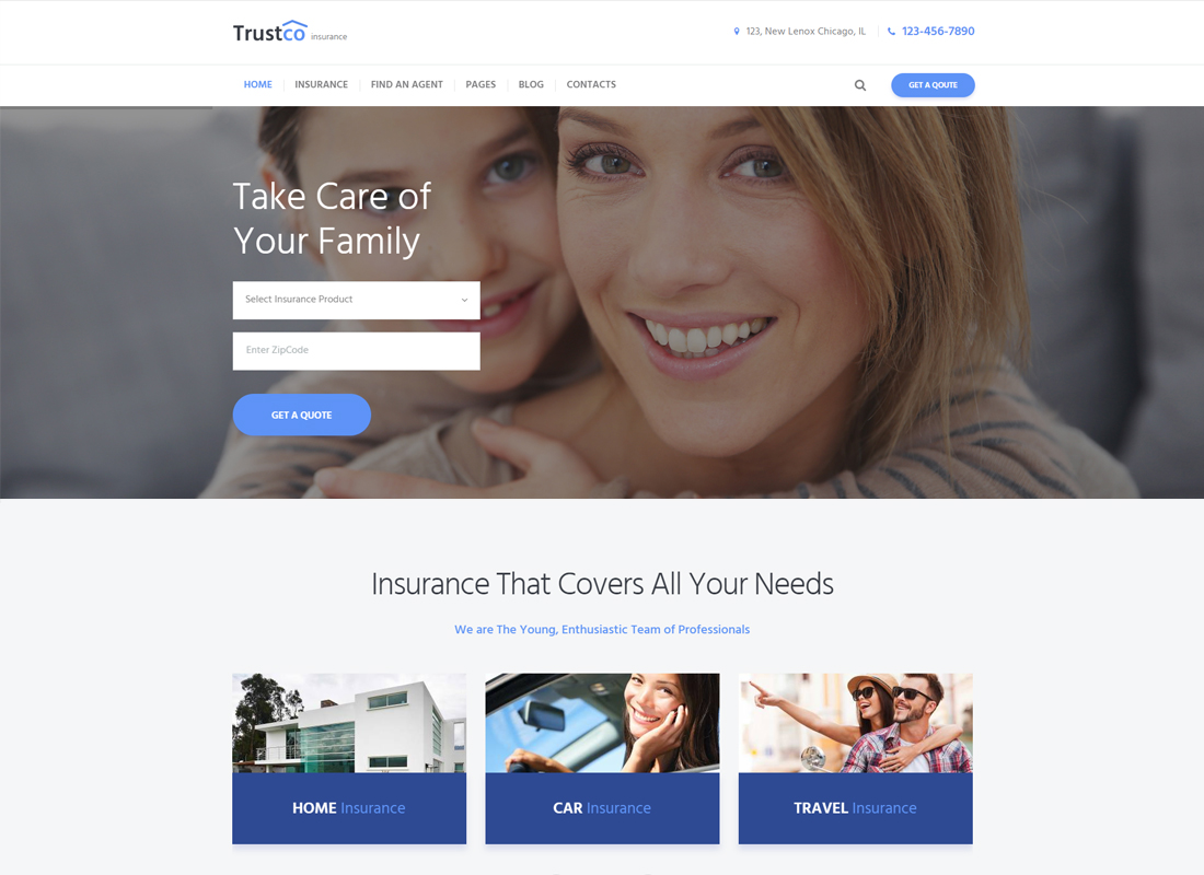 Trustco - Agence d'assurance et thème WordPress pour les entreprises