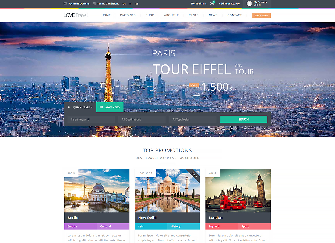 Love Travel - Agence de voyage créative WordPress