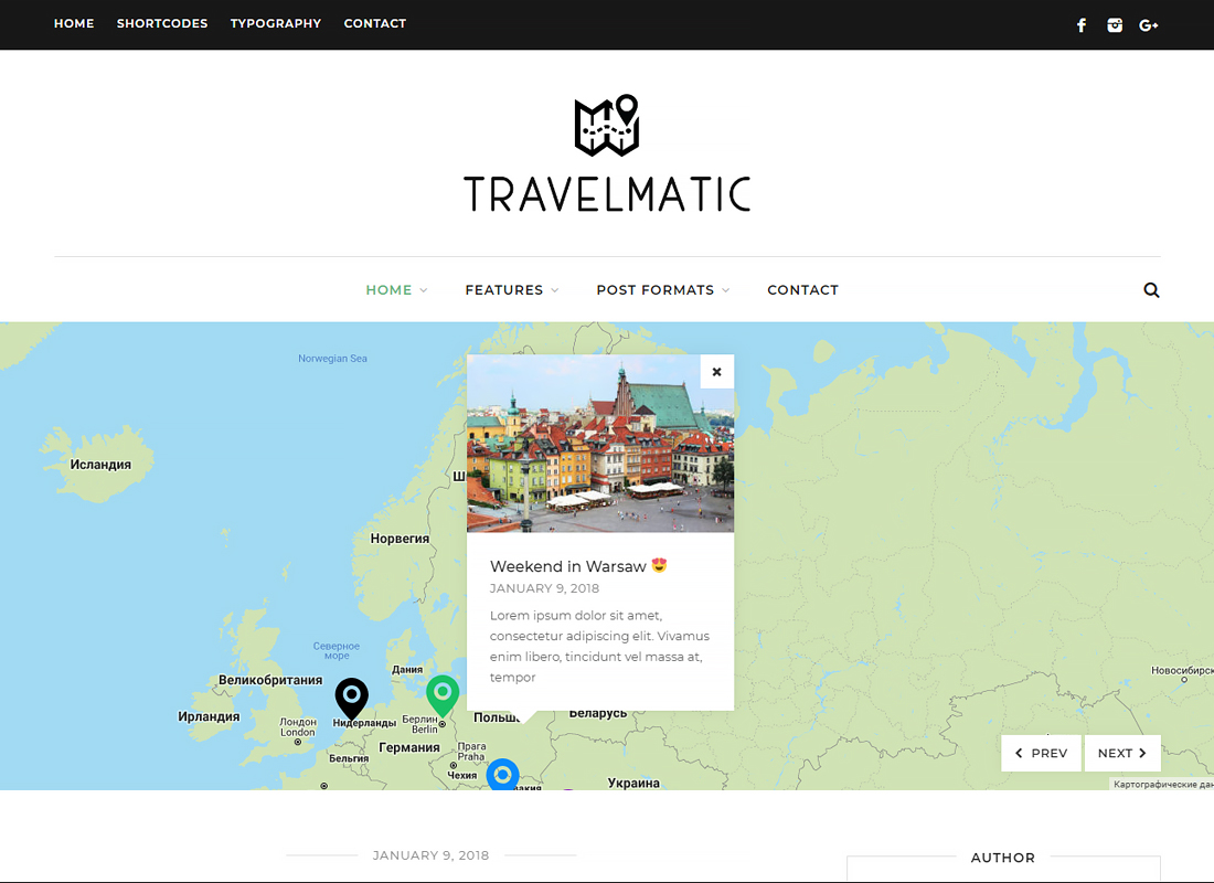 Travelmatic - Thème WordPress pour blog de voyage