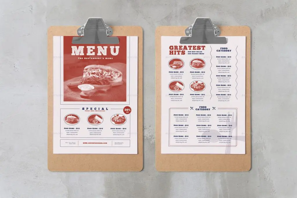 Top 20 des maquettes de menu de restaurant pour d'excellentes conceptions 16