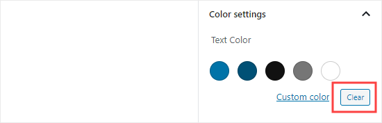 Redonner à votre bloc la couleur de texte par défaut