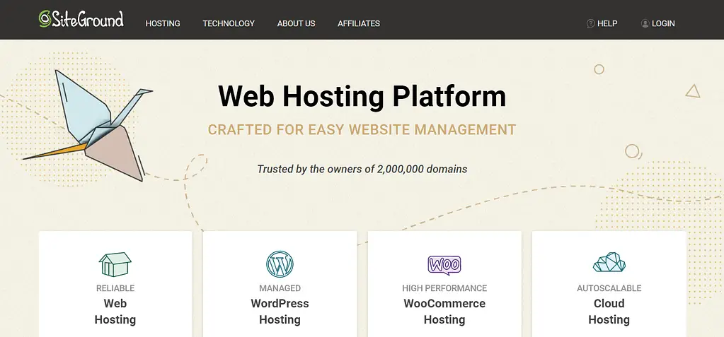 SiteGround propose un hébergement WordPress bon marché avec des fonctionnalités WordPress gérées