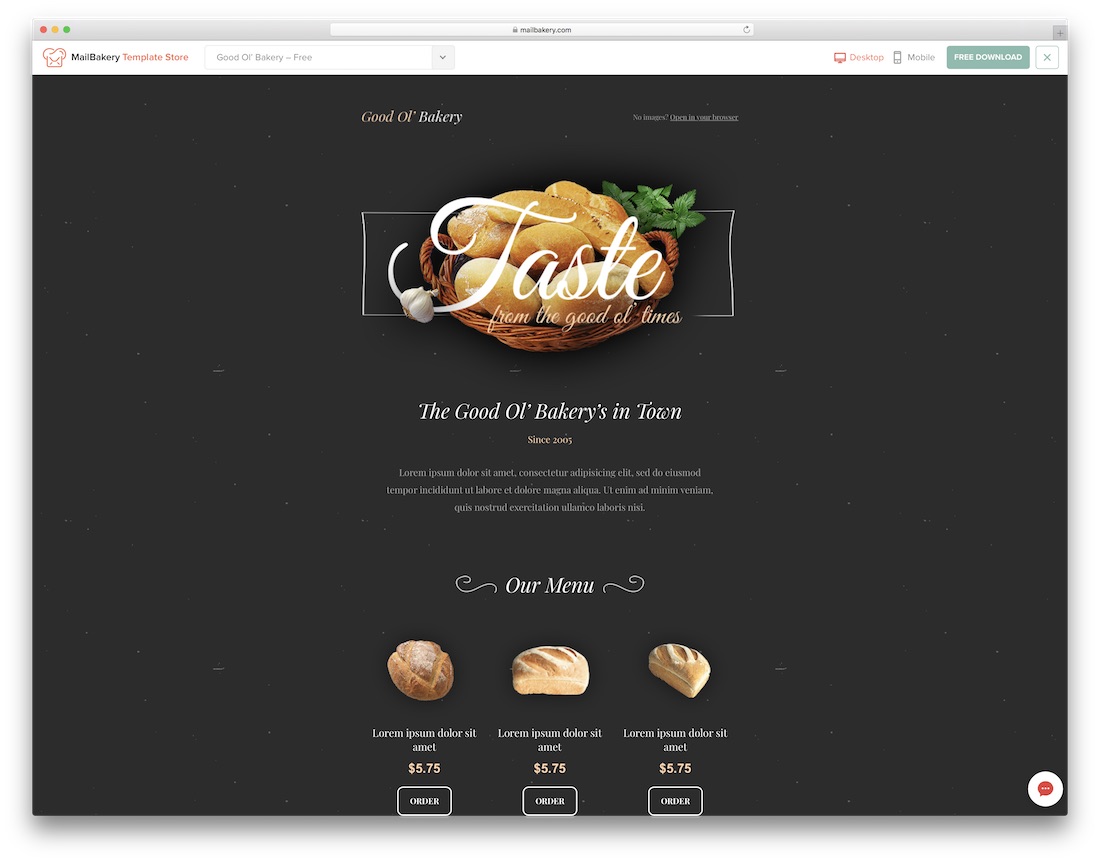 bon modèle de courriel html responsive ol boulangerie