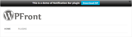 Barre de notification WPFront