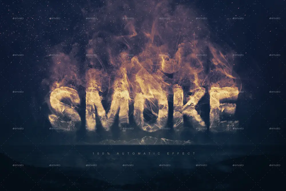 effet de texte logo fumée