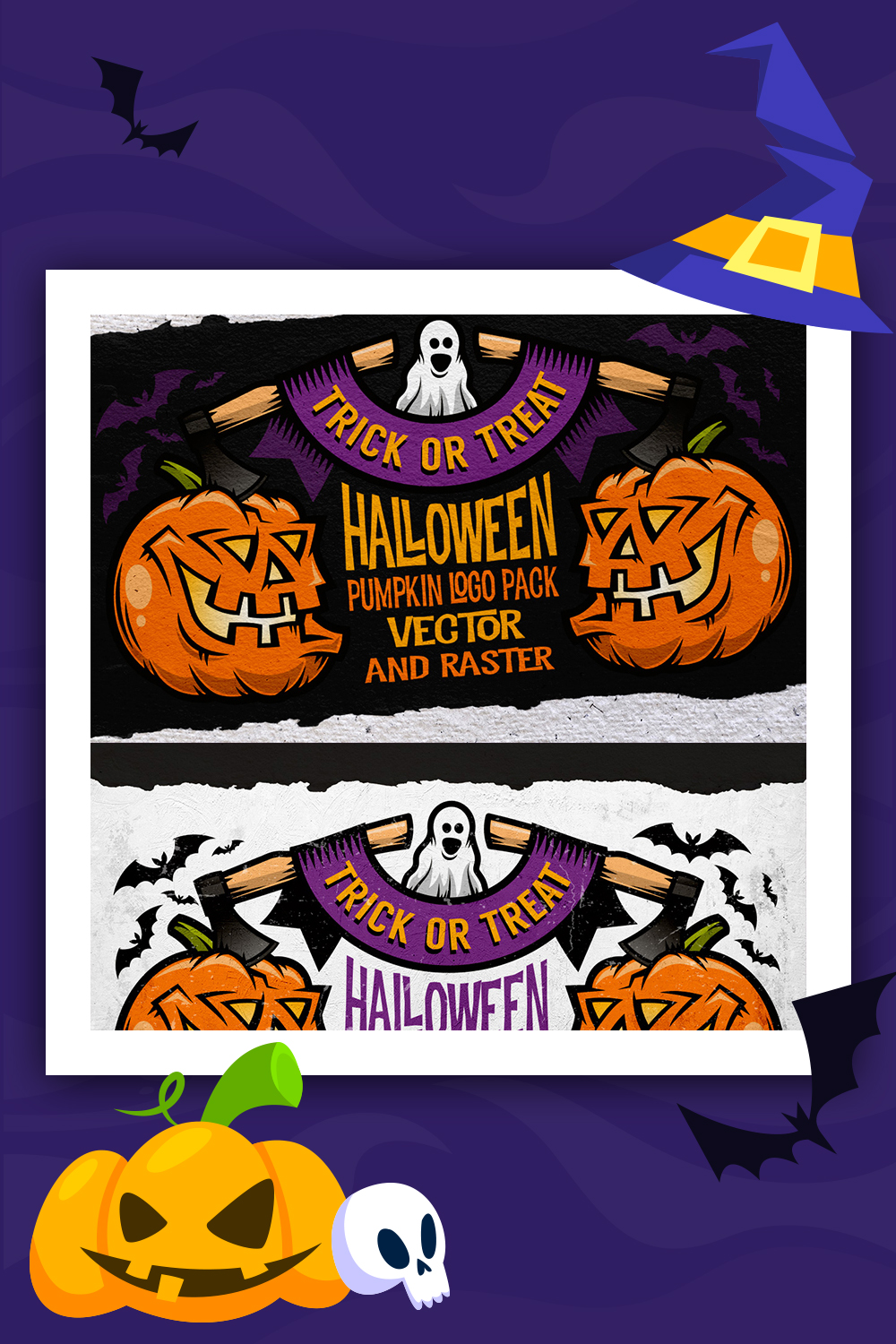 Illustration de jeu de logo Halloween Pumking