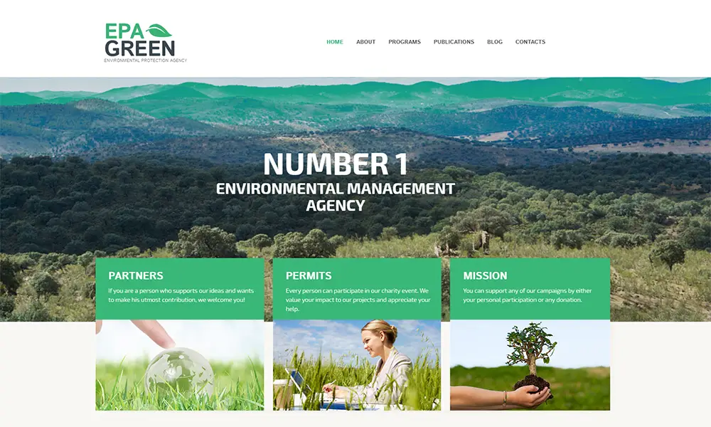 Thème WordPress pour Agence de protection de l'environnement