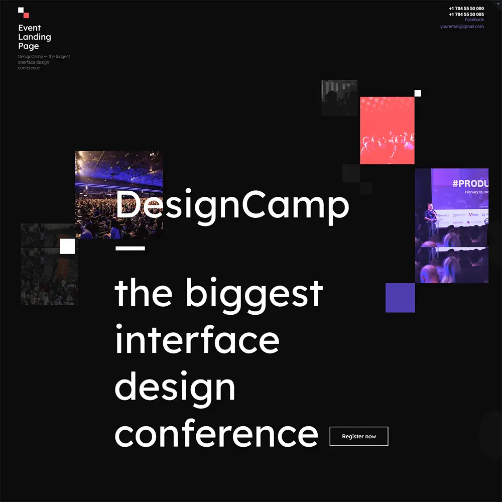 DesignCamp - Thème WordPress pour plate-forme de page d'atterrissage d'événement moderne