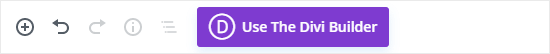 Cliquez sur le bouton violet en haut de l'écran pour commencer à utiliser Divi Builder