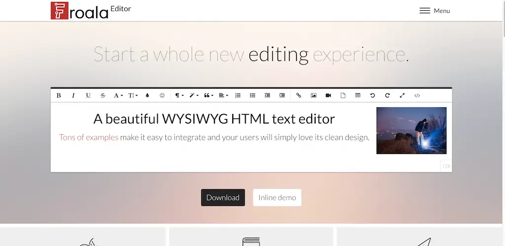 Beautiful WYSIWYG HTML Editor Rich Text Editor Froala