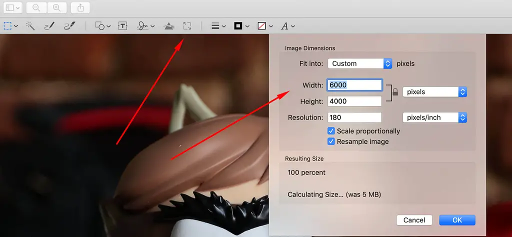 Comment réduire la taille de l'image: Mac