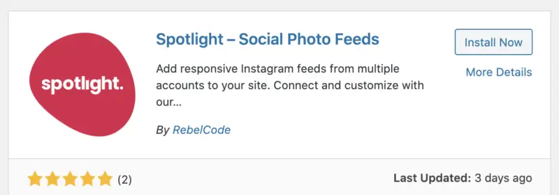 Intégrer des flux Instagram dans WordPress avec Spotlight 2