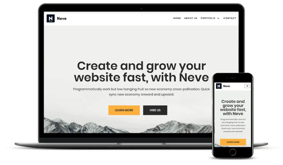 Meilleurs thèmes WordPress d'une page: Agence Web Neve