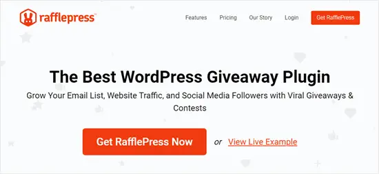 Le site Web RafflePress