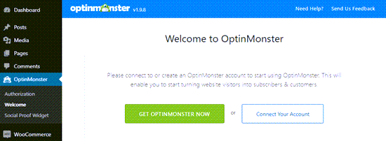 Connectez OptinMonster à votre site WordPress