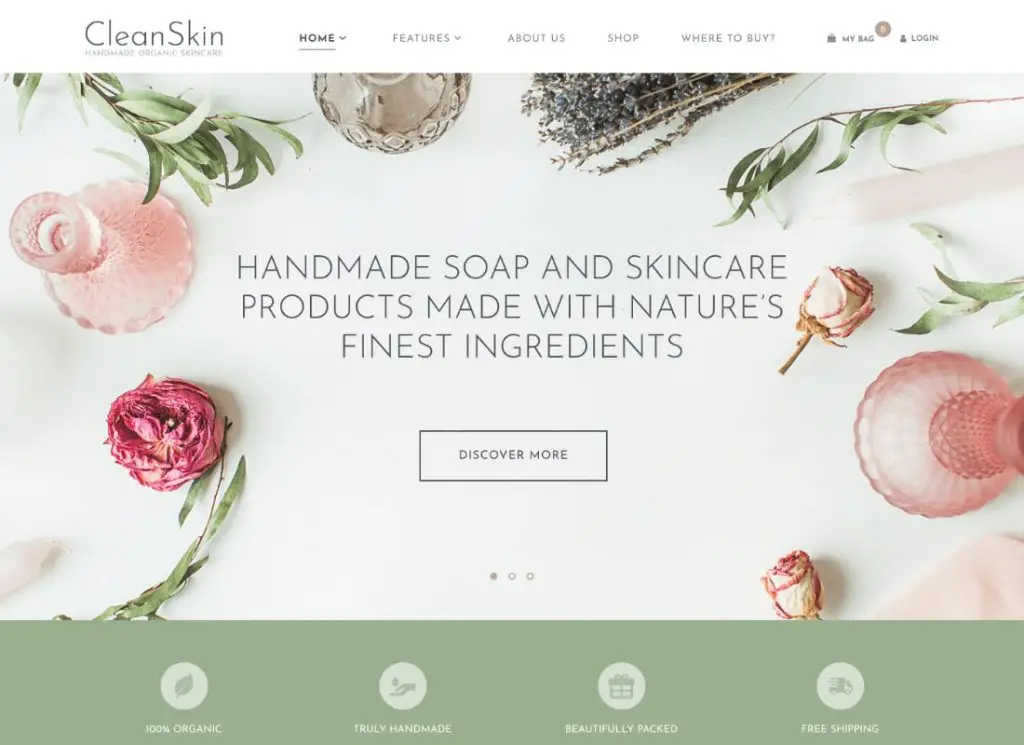 Thème WordPress pour boutique de savons biologiques et de cosmétiques naturels faits à la main