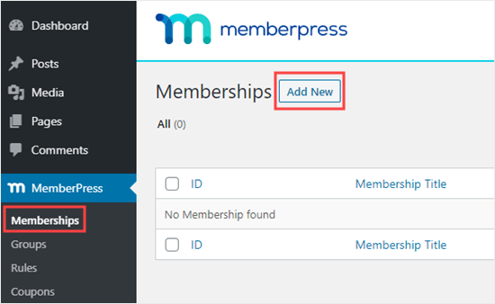Ajouter un nouvel abonnement à MemberPress