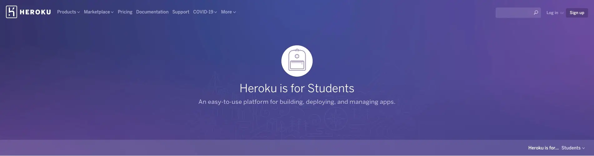 Heroku offers web hosting for students who are interested in building and deploying web applications