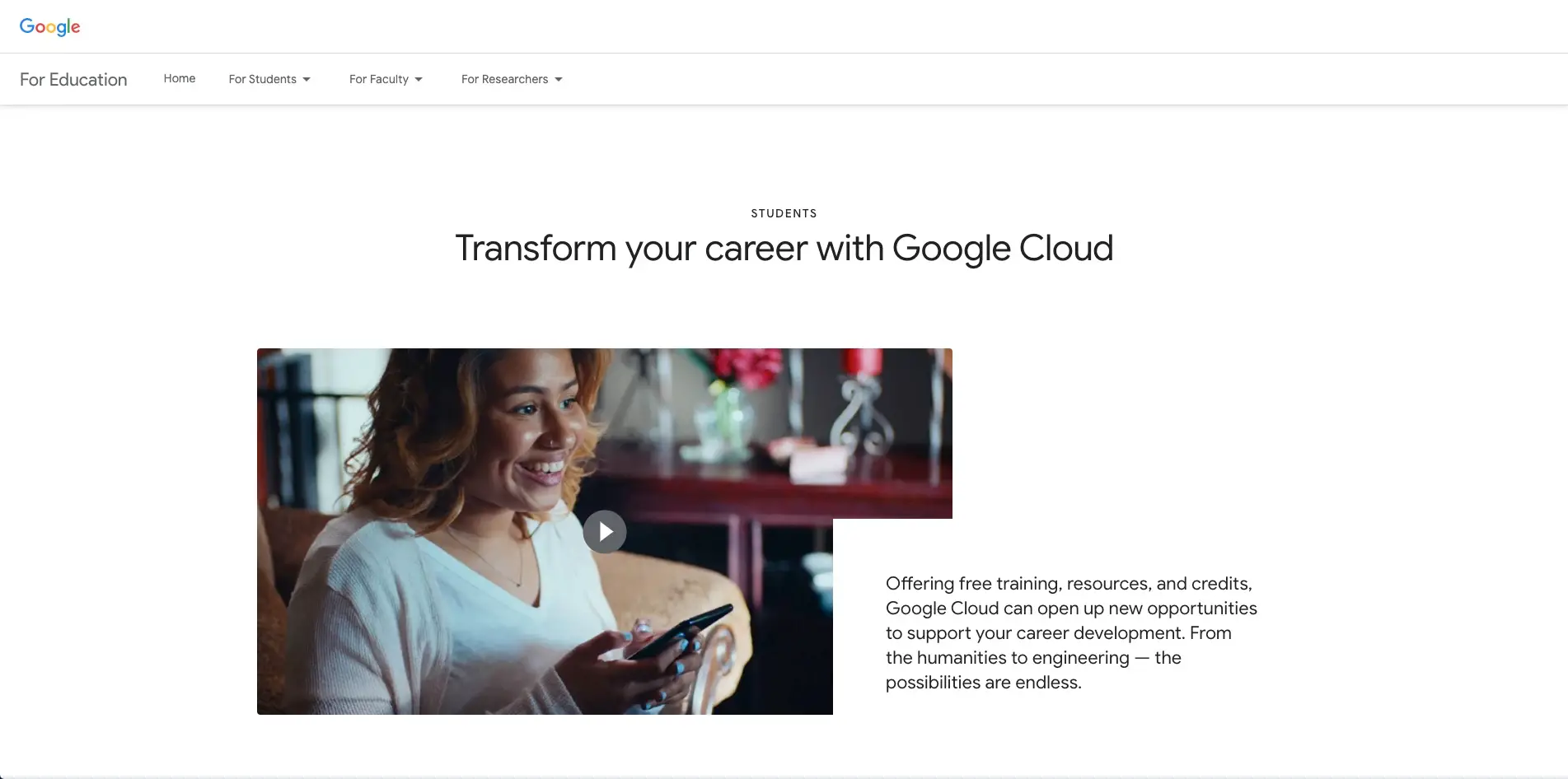 Google Cloud Platform offers special web hosting for students with discounts, credits, and tools