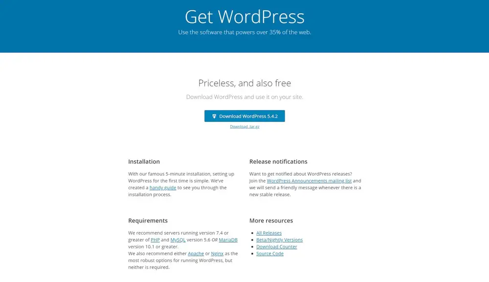 Page statique WordPress