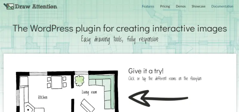 Le plugin d'image interactive WP Draw Attention pour WordPress.