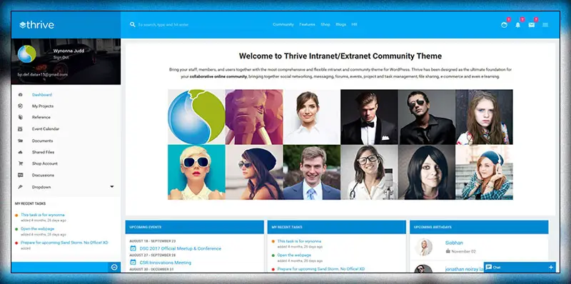 Thrive - Thème WordPress pour intranet et communauté