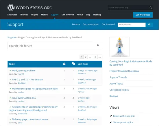 Official WordPress plugins page
