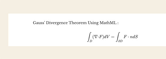 Aperçu MathML