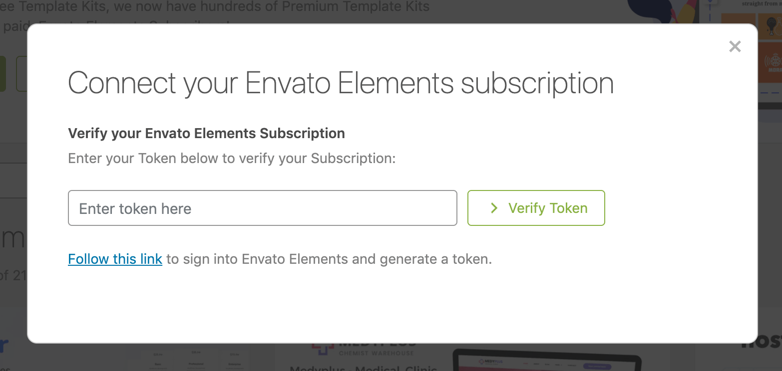 Vérification du compte Envato Elements.