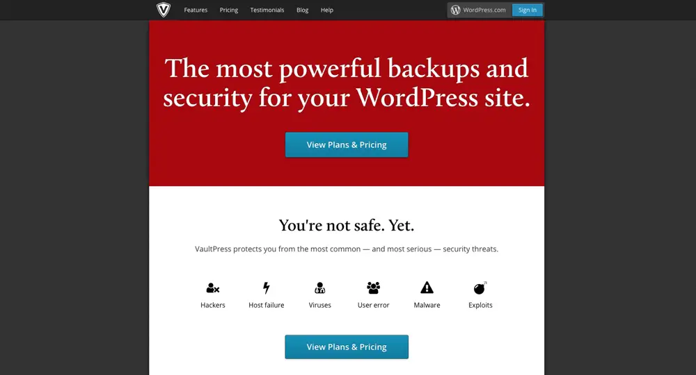 VaultPress WordPress Backup Plugin