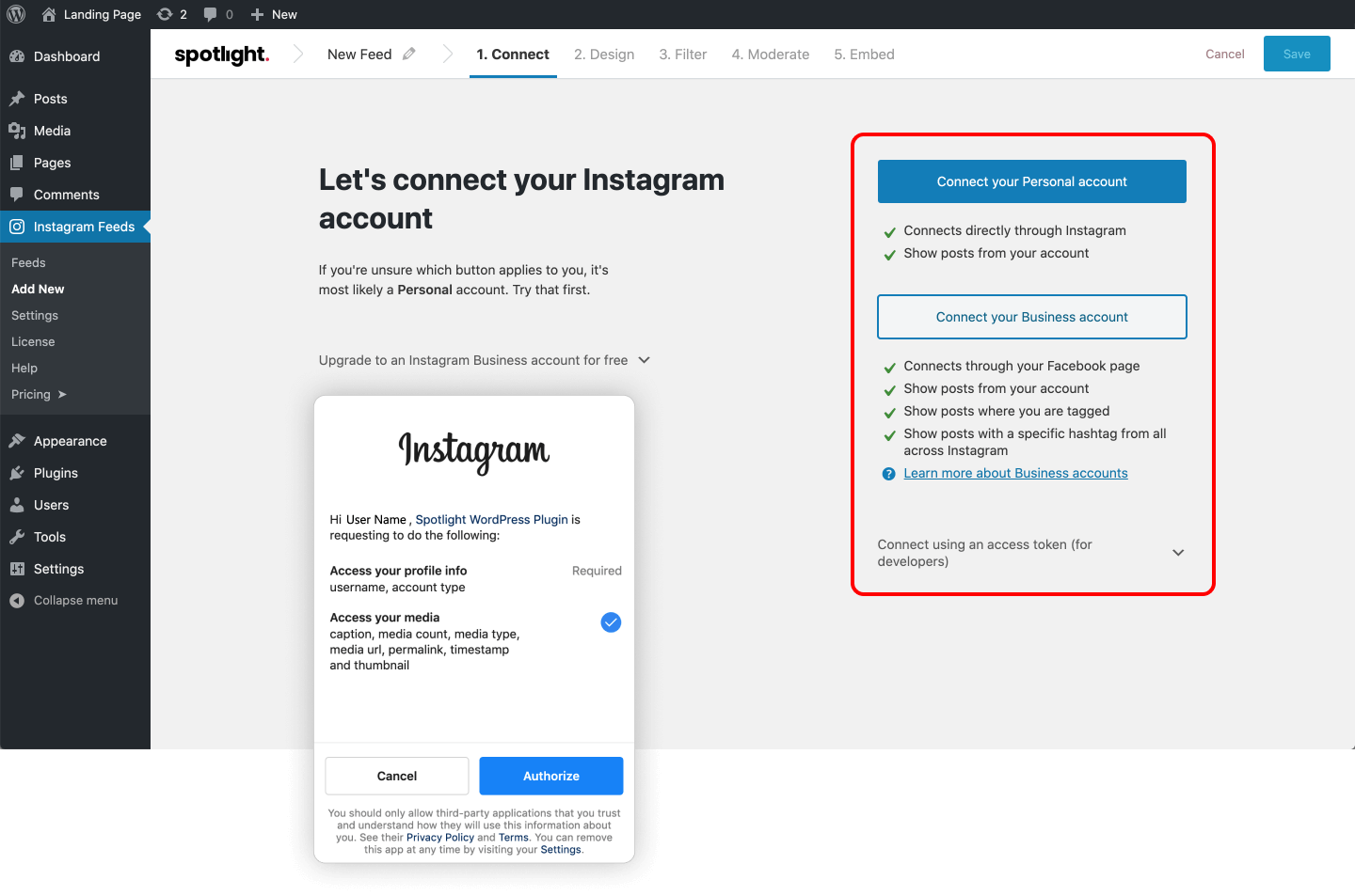 Connectez votre compte Instagram