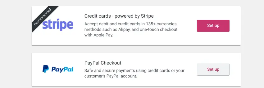 Les méthodes de paiement pour le plugin WooCommerce.