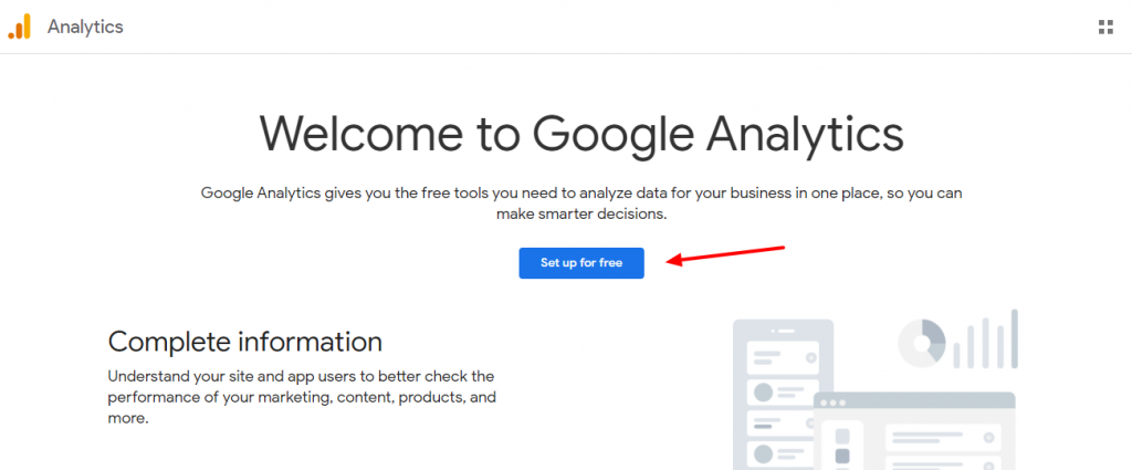 inscrivez-vous à Google Analytics