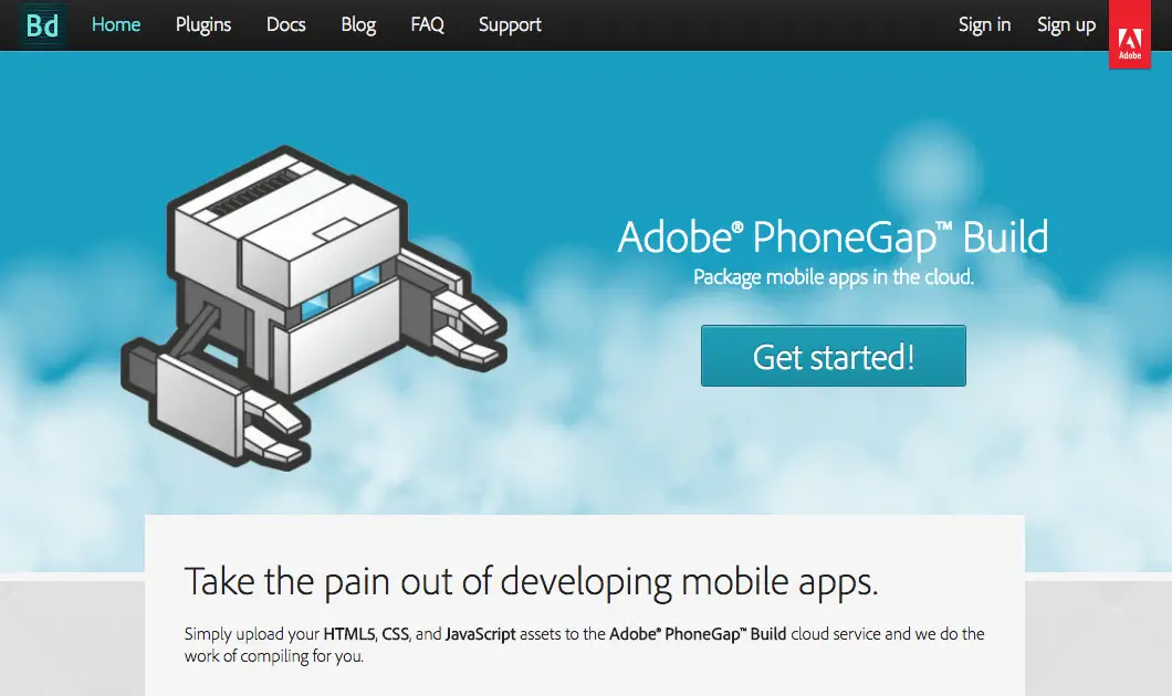 Version d'Adobe PhoneGap