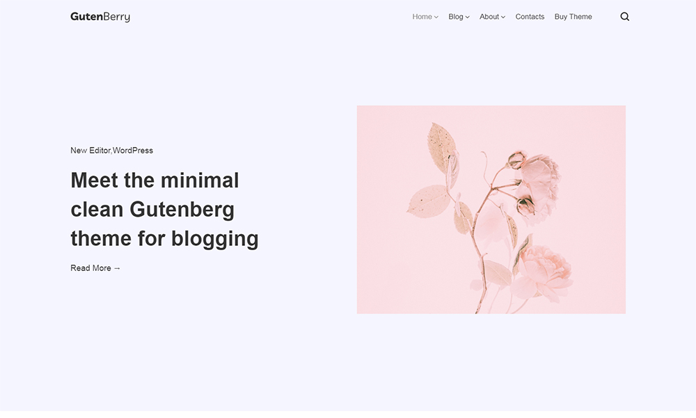 Gutenberry - Thème WordPress Clean Blog basé sur Gutenberg