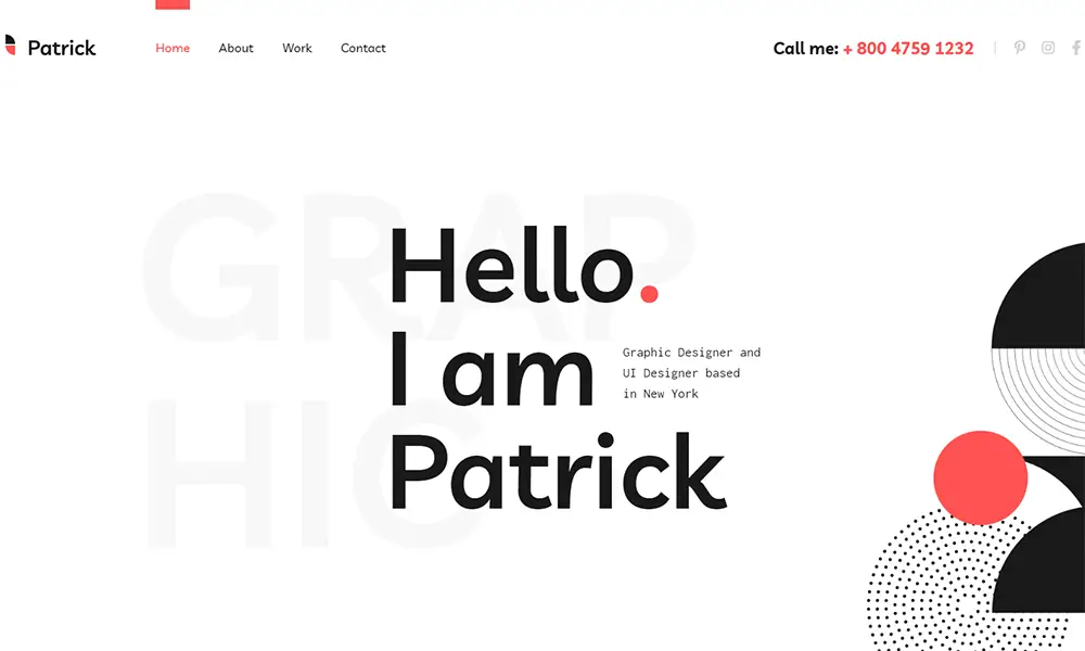 Patrick - Site Web Designer Portfolio pour le thème WordPress de promotion personnelle