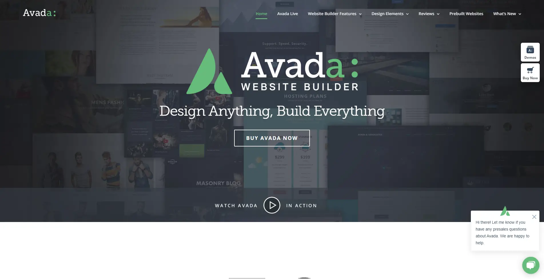 Page d'accueil d'Avada