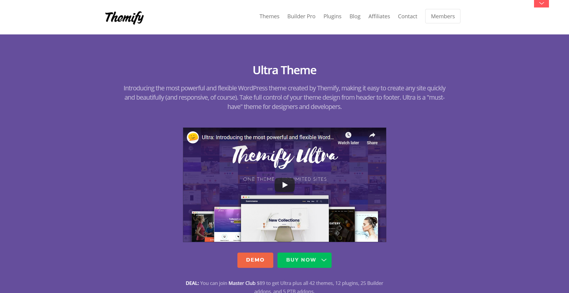 Themify Ultra Thème adapté aux mobiles de la page d'accueil