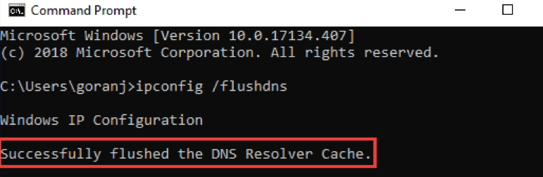 Cache DNS effacé avec succès 