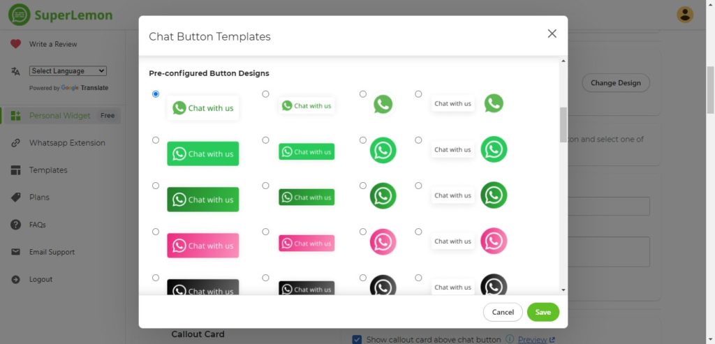 Application de support SuperLemon WhatsApp pour améliorer les conversions sur Shopify 18