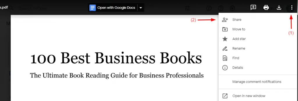 Partagez votre PDF depuis Google Drive