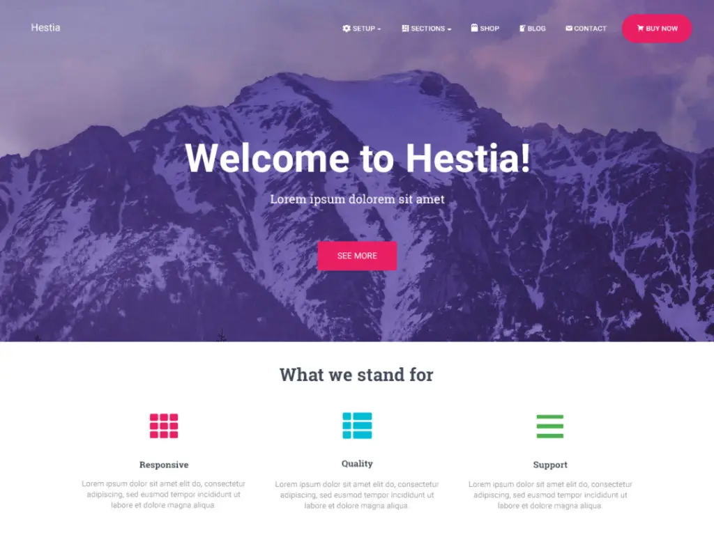 Hestia - Thème WordPress