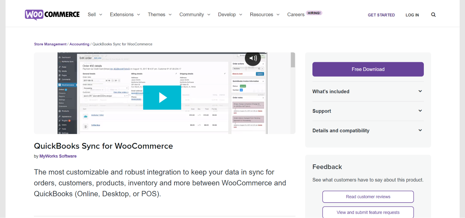 Synchronisation QuickBooks pour WooCommerce