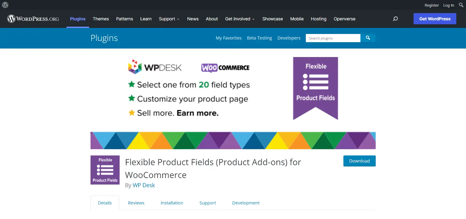 Modules complémentaires de produits flexibles Plugin WooCommerce gratuit