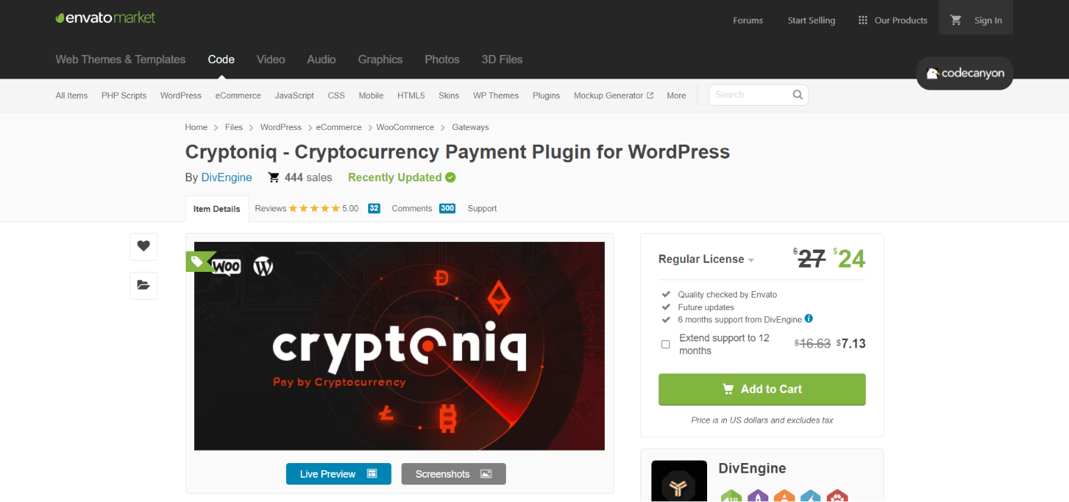 Plug-in Cryptoniq Crypto Gateway