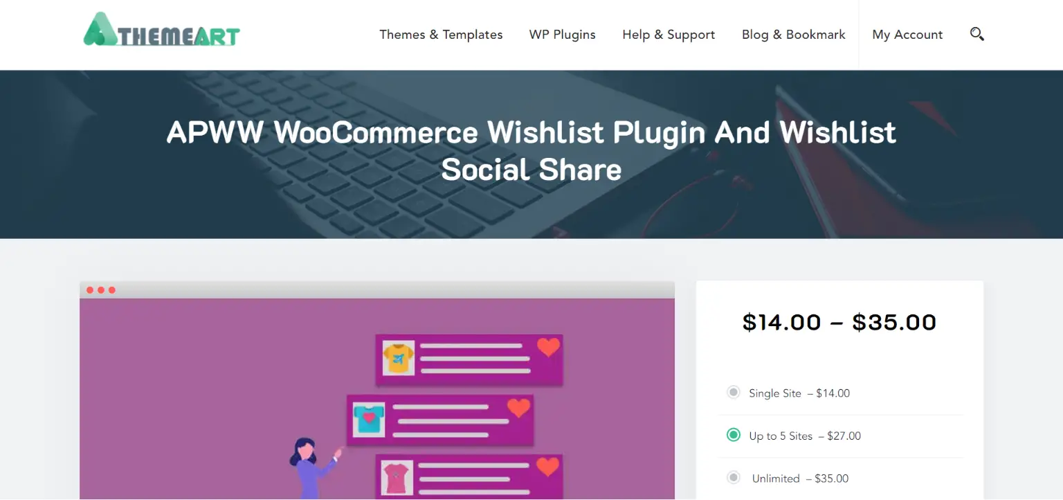 Liste de souhaits de produits avancée pour le plugin WooCommerce