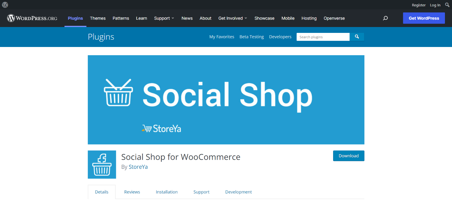 Boutique de StoreYa sur Facebook pour le plugin WooCommerce