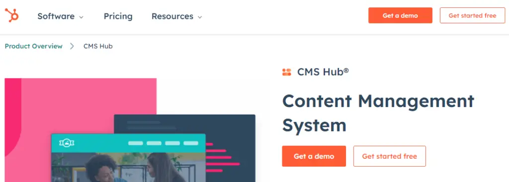 Page d'accueil du CMS Hubspot